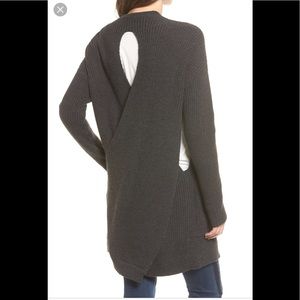Anthropologie Hinge Cross Back Longline Cardigan